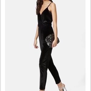 Topshop Velvet Jumpsuit